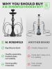 Hookah Set With Everything 4 Hose Black Hookah Set with 50x Foil Big Silicone Bowl 10x Tips 4x Mouthpiece 4x Hookah Hose Tongs