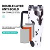 40oz 5D cowprint Insulated Tumbler With Handle And Straw Lid Portable Large Capacity water bottle, Heat preservation