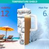 40oz 5D cowprint Insulated Tumbler With Handle And Straw Lid Portable Large Capacity water bottle, Heat preservation