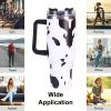 40oz 5D cowprint Insulated Tumbler With Handle And Straw Lid Portable Large Capacity water bottle, Heat preservation
